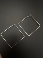 silver square hoops