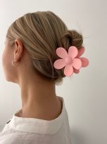 Pink flower clip